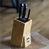 Bamboo Knife Block with knives 2