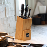 Bamboo Knife Block with knives 3