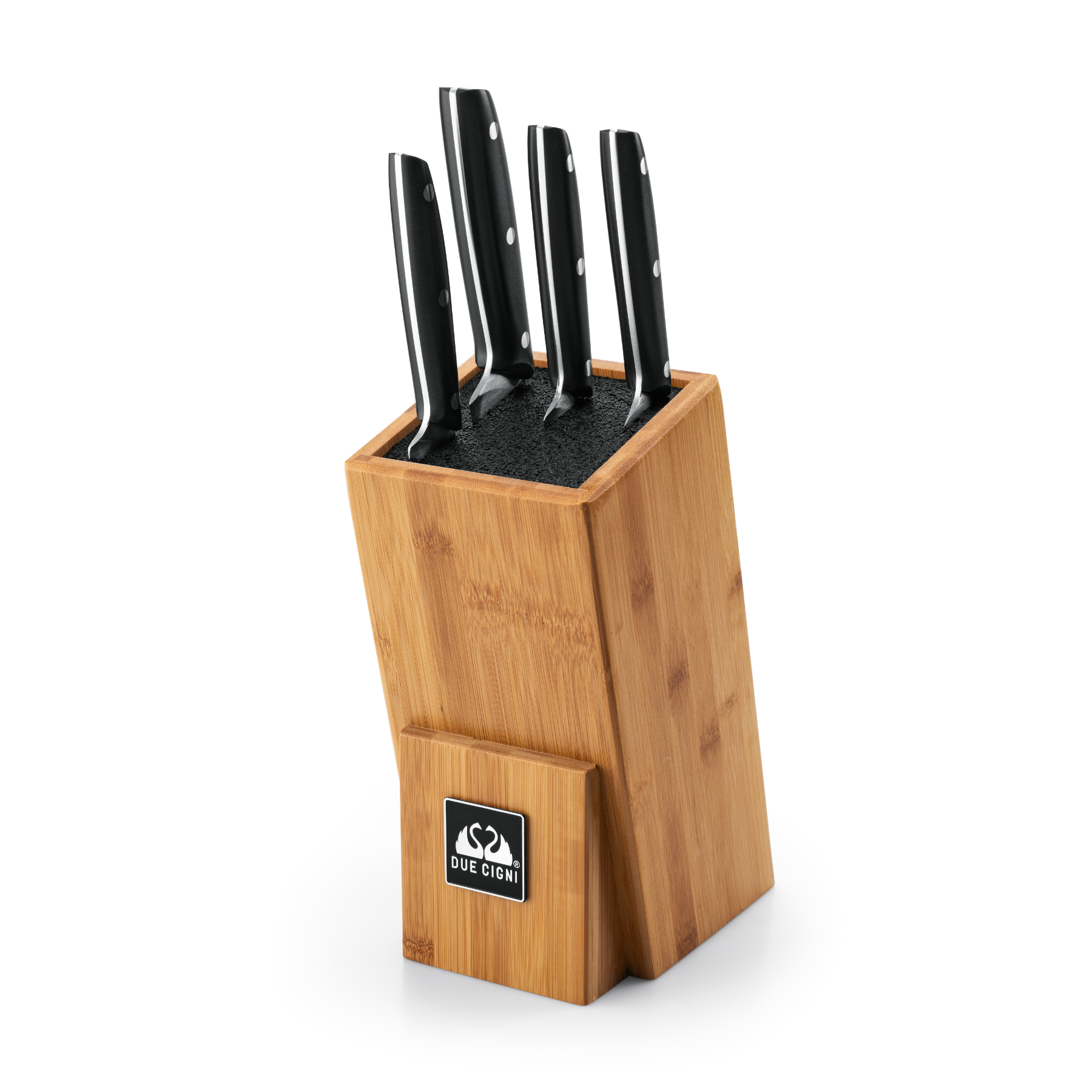 Bamboo Knife Block with knives 4